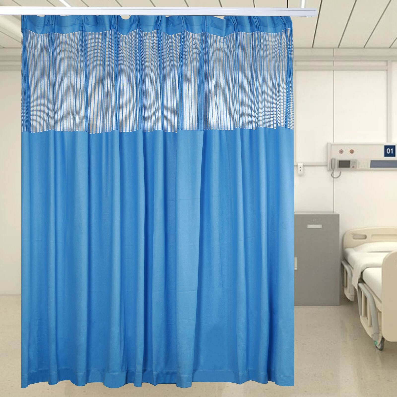 Room Divider Curtain Blue SPA Salons School Nursery Screen Partition 12ft x 8ft
