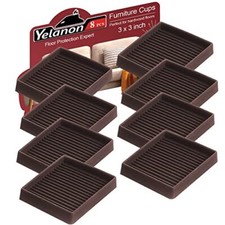  Furniture Coasters,8 Pcs 3” Furniture Caster Cups - Non 8pcs 3" Square Brown