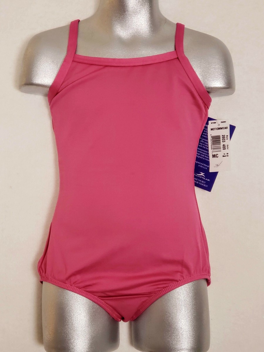 Motionwear Girls Child Medium Candy Pink Camisole V-Back Straps