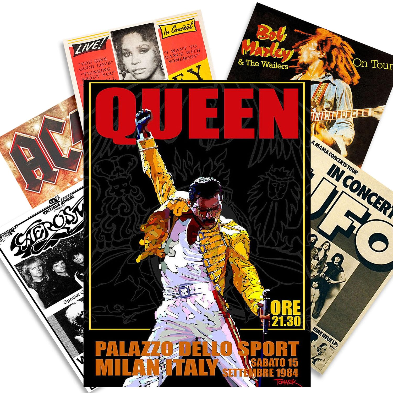 Vintage Rock Wall Collage Kit, Aesthetic Room Decor, Retro Music Concert Album P