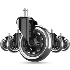 Office Chair Casters, Set of 5, for Desk & Gaming Chair Are Easy to Install & Su