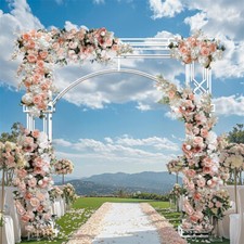 8.53ft White Metal Square Backdrop Stand Wedding Arch Party Events Decorations