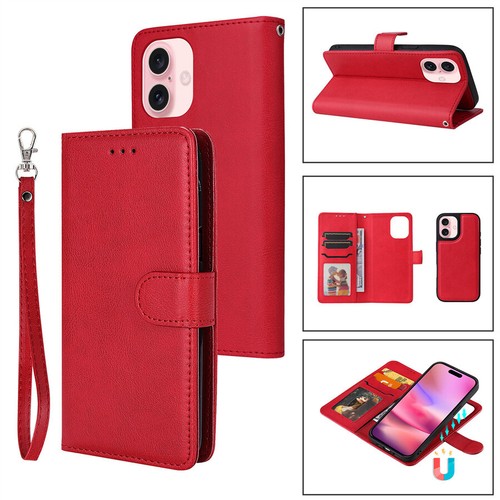 Case for iPhone 16E 16 15 14 13 12 11 Detachable Leather Wallet Case Phone Cover - Picture 9 of 18