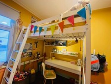 IKEA Hochbett, weiß gebeizt