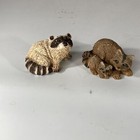 Vintage 1980s Stone Critters Littles Raccoon Lot of 2 Refrigerator Magnets