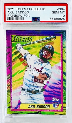 2021 Topps Project 70 Akil Baddoo Tyson Beck Rainbow Foil SP #/70 PSA 10 💎 Gem