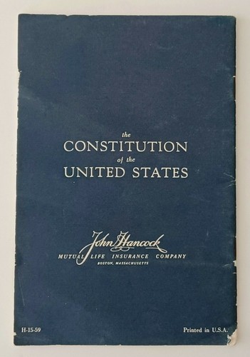 The Constitution of the United States John Hancock Mutual Life Insurance 1956 - Bild 2 von 5