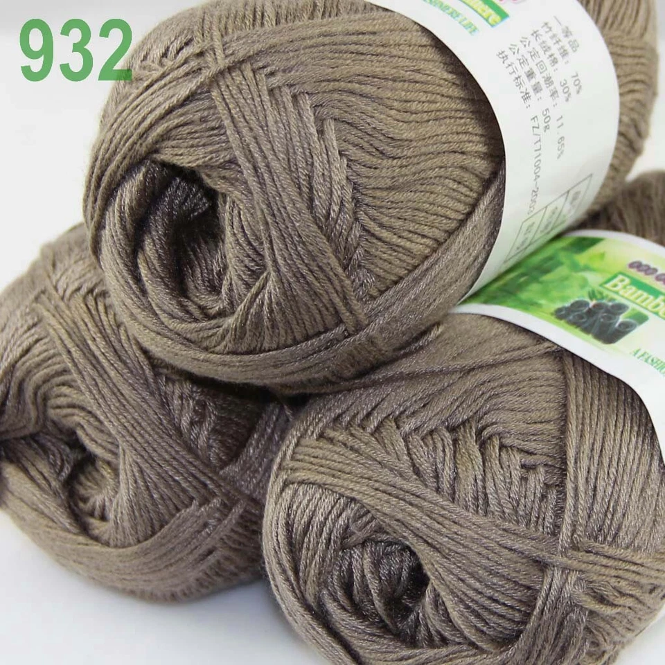 Sale New 6 Ballsx50g Super Soft Bamboo Cotton Baby Hand Knitting Crochet Yarn 32 - Image 3 of 4