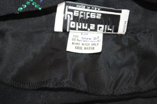 Halbtransparentes schwarz verziertes Fledermaus Flügel Top John's Girl Petites Vintage Clubbing - Bild 3 von 6