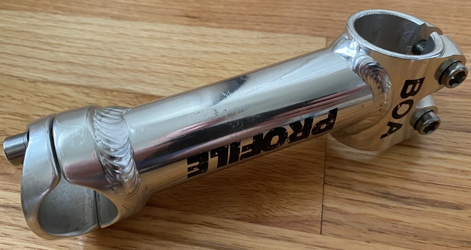 RARE Profile Boa 1 1/8" Treadless MTB Stem Silver About 120mm Rise 25.4" Silver - Image 2 of 4