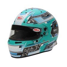 FIA Snell BELL RS7 Pro Stamina Anthrazit/Aquamarin Integralhelm Rennen Hans