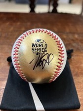Max Fried Signed Gold 2021 World Series Baseball PSA DNA Coa Autographed Braves