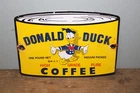 Vtg Donald Duck Coffee Can Walt Disney General Store Porcelain Metal Sign