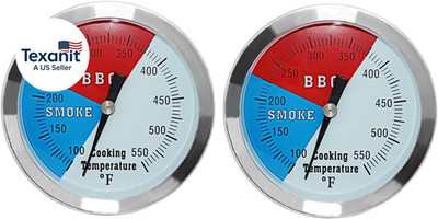 3 1/8 Inch BBQ Thermometer Gauge 2 Pcs Charcoal Grill Pit Smoker Temp Gauge Gril