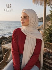 Blush Modest Women's Beige Solid Headscarf Hijab Scarf Wrap for Women