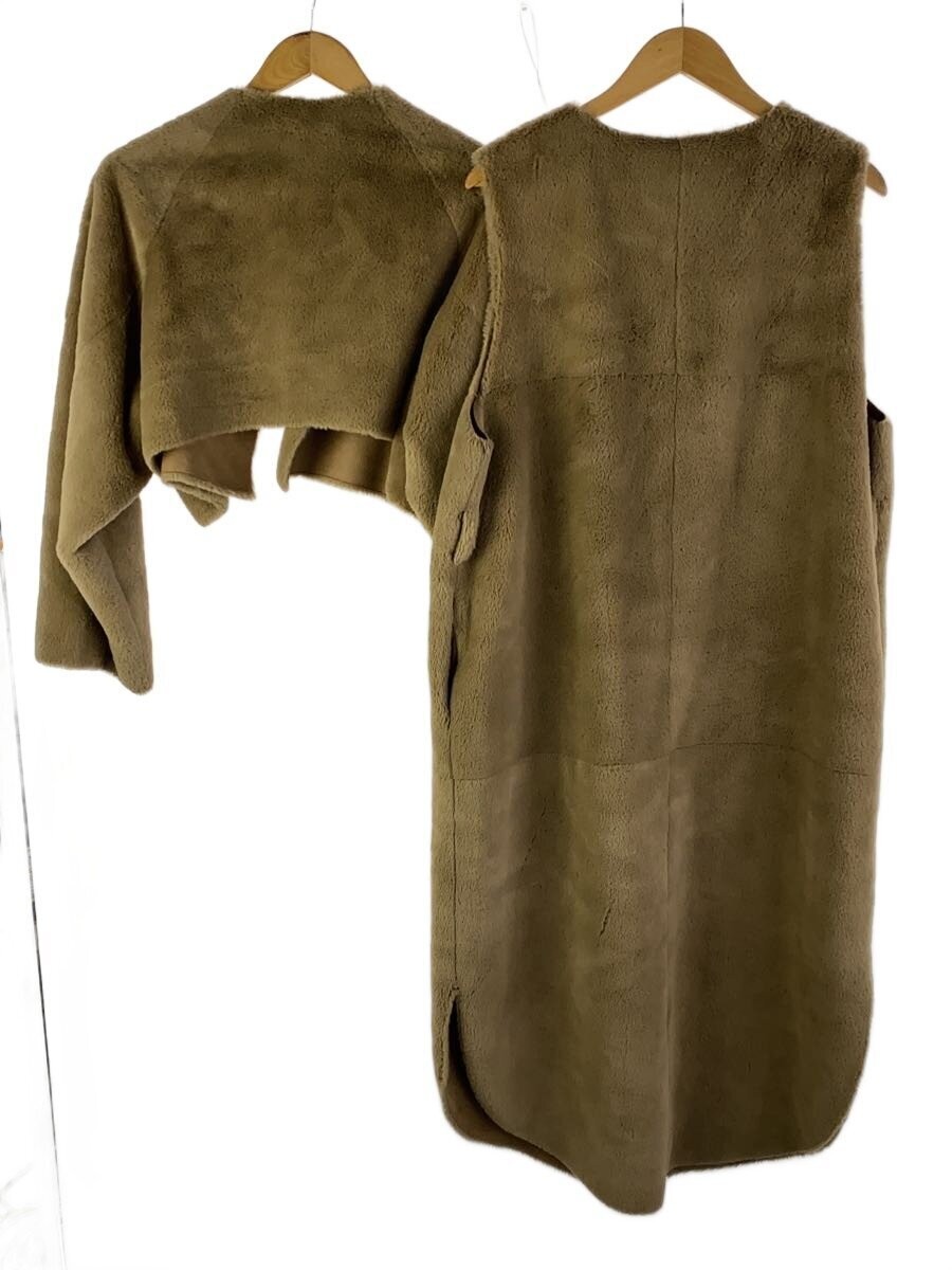 AMERI Many Way Useful Boa Coat M Polyester Brown … - image 2