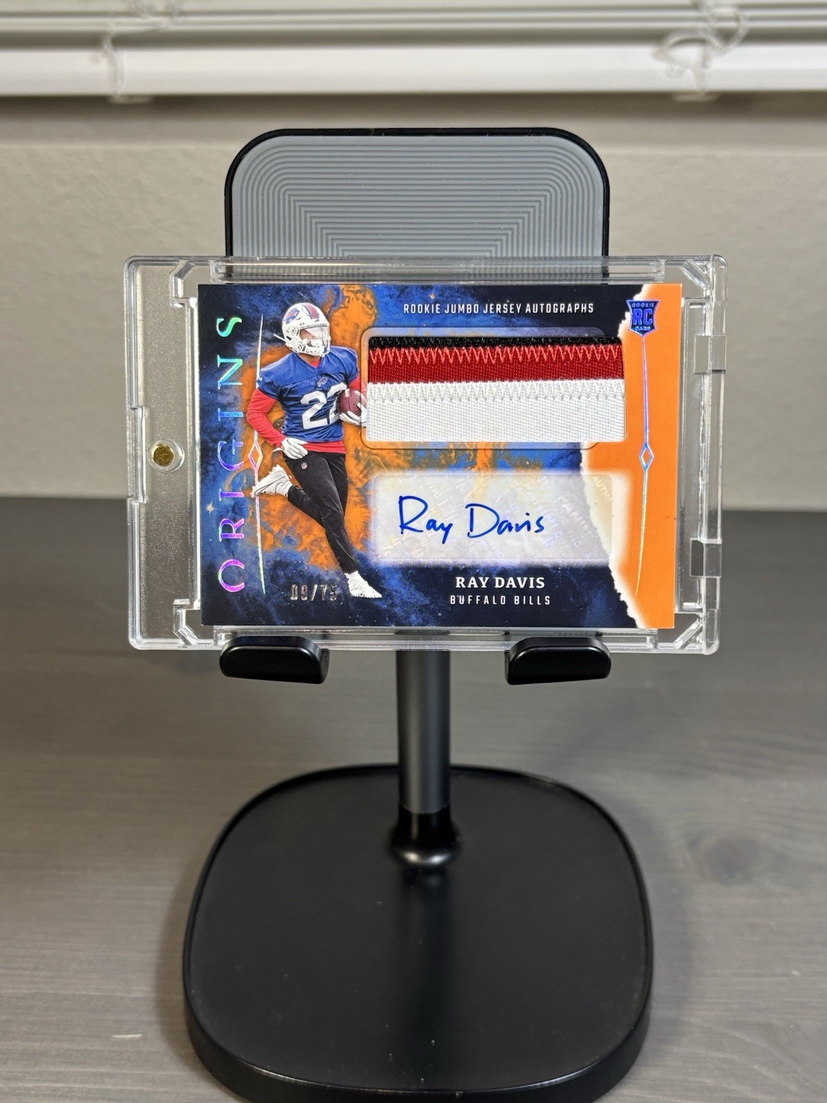 Ray Davis Panini Origins Rookie Jumbo Jersey Autographs #RJARDA Gold Patch