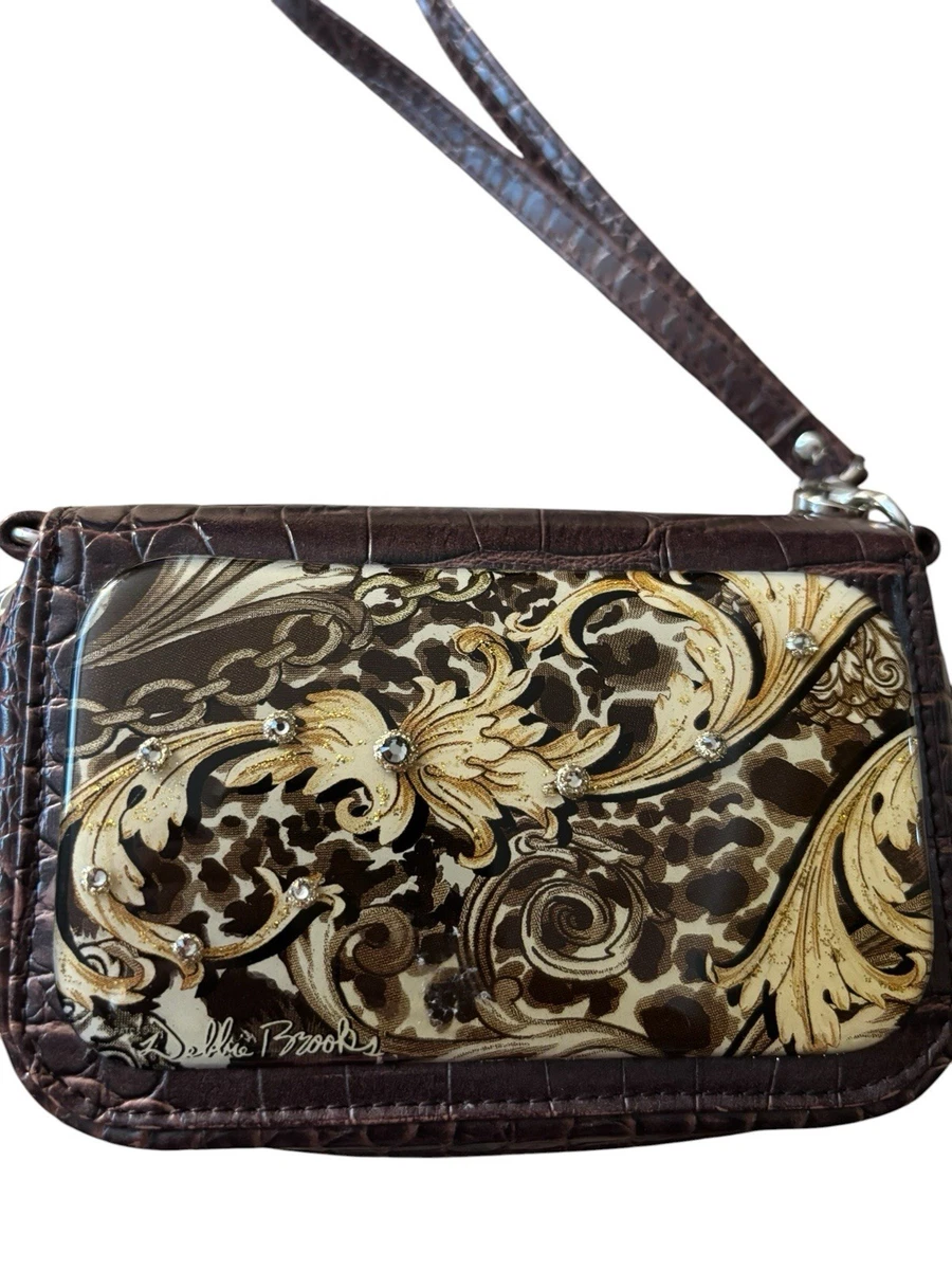 Debbie Brooks NY Black Suede Leather Belt Size M Ornate Glitter Rose Buckle Art Debbie Brooks Bags & Handbags for Women for sale - eBay main image 2