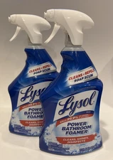 Lot of 2 Lysol Power Bathroom Foam Disinfecting Cleaner Spray 32 Oz