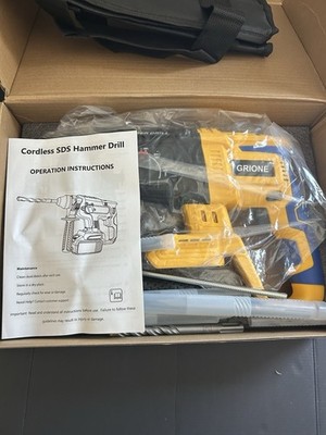 GRIONE cordless SDS hammer drill, which appears to be a 20V brushless model