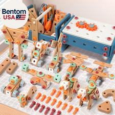 Kids Tool Set with Drill,120Pcs Toddler Tool Set with Toolbench,Montessori Toy f