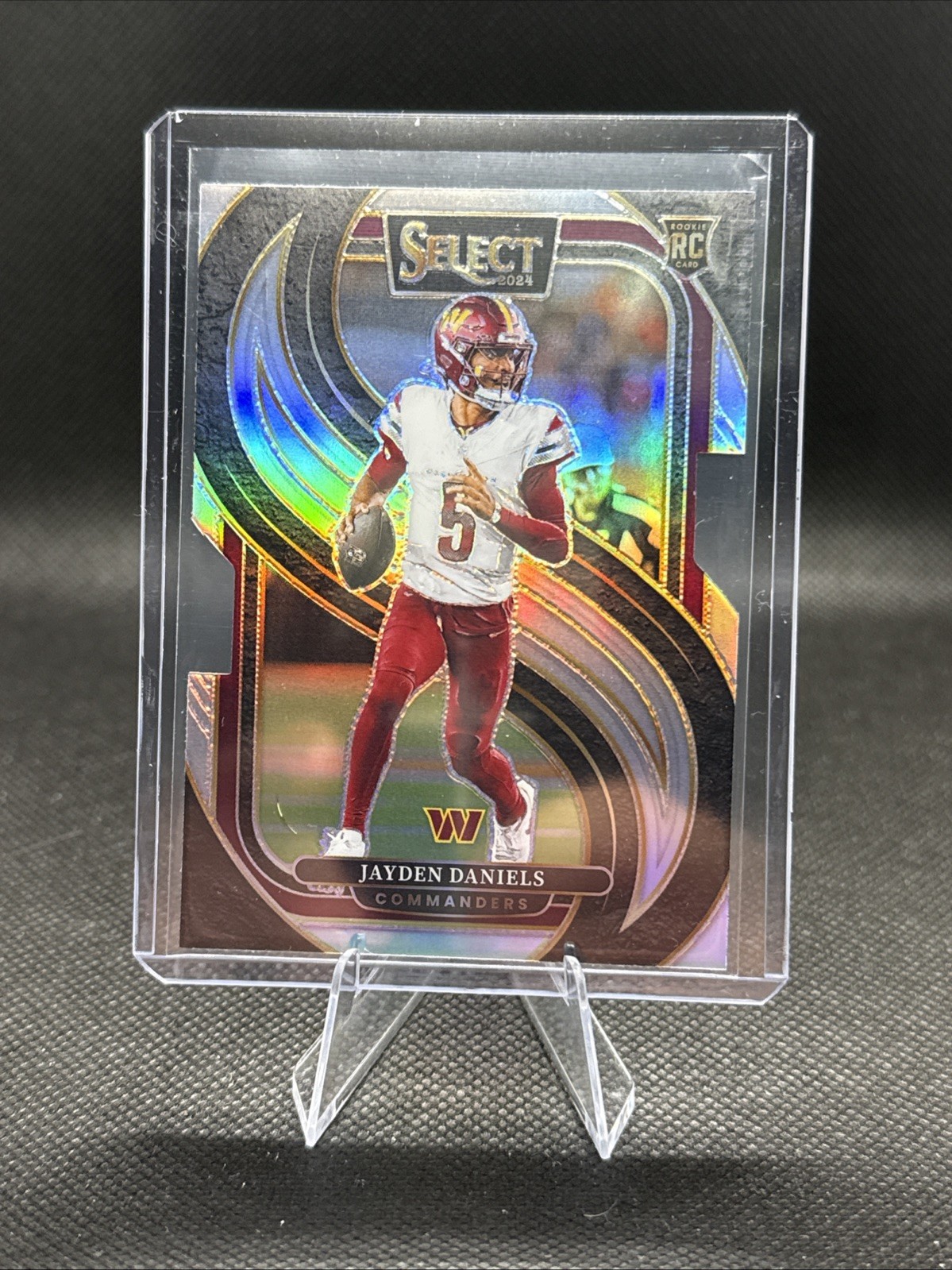 2024 Panini Select - Premier Level Jayden Daniels #112 Silver Prizm Die-Cut (RC)