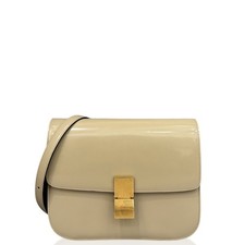 Celine Medium Classic Box Grey Patent Calfski...