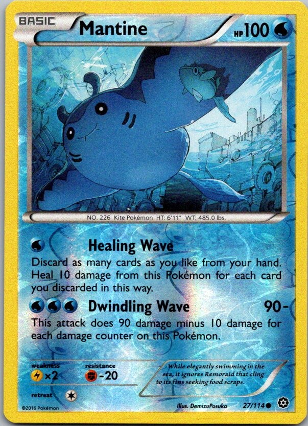 Pokemon XY Steam Siege Mantine Reverse Holo 27/114