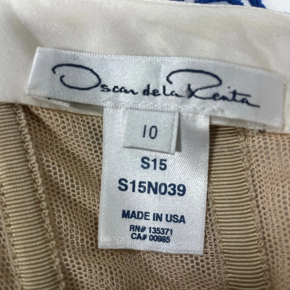 Vestido sem alças Oscar De La Renta Couture em seda azul feminino azul claro tamanho 10 - Imagem 4 de 4