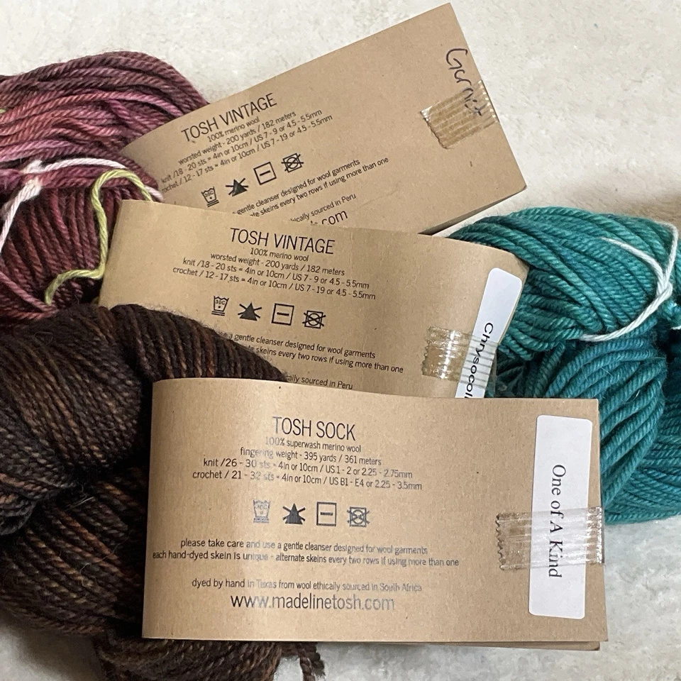 MADELINE TOSH YARN 3pc Skein Lot Hand Dyed 100% Merino Wool 795 Yards Knitting - Image 3 of 4