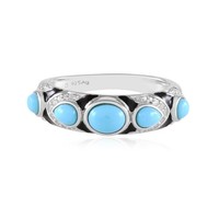 Cavill Ring Silber 925 Rhodiniert TüRkis Oval Cabochon Damen Schmuck