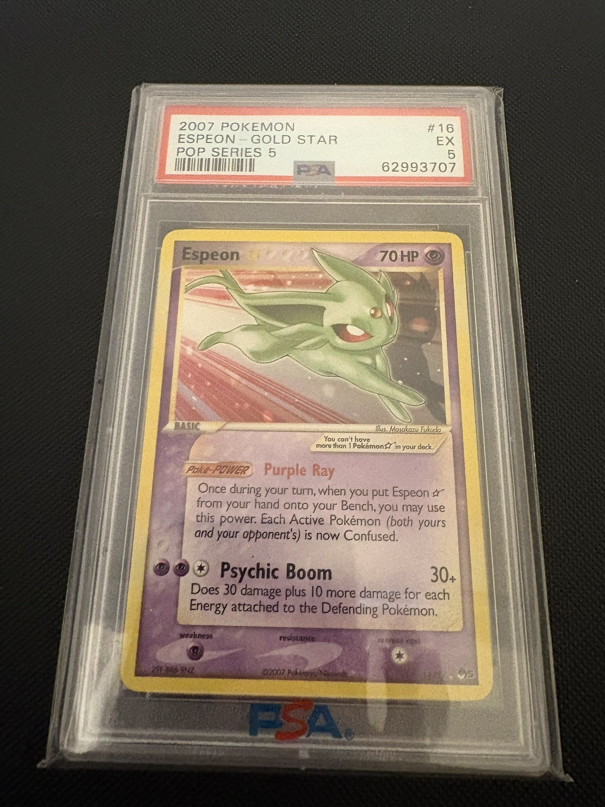 2007 POKEMON POP SERIES 5 #16 ESPEON-GOLD STAR PSA 5