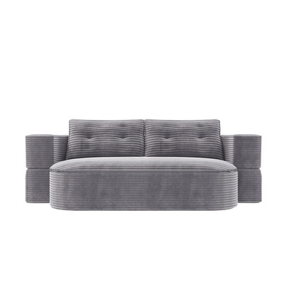 2-in-1 Foldable Sofa Bed - Plush Corduroy Convertible Floor Sofa , Deep Seat