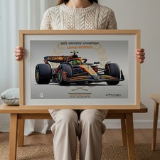 Lando Norris 2025 F1 Champion McLaren A3 Print Poster Motorsport Wall Art