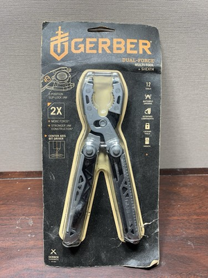 #ad Gerber Dual Force Multi Tool 12 Tools Stainless Steel Plier Black Sheath $60.00