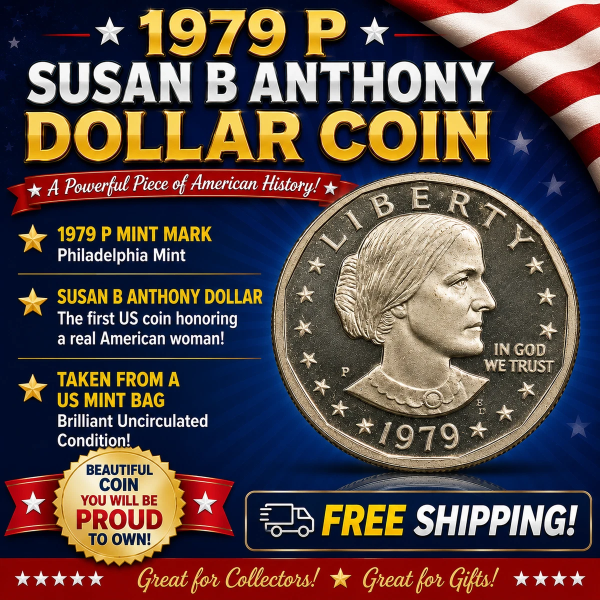 Susan B Anthony Dollars (1979-1981, 1999) 1979 for sale | eBay
