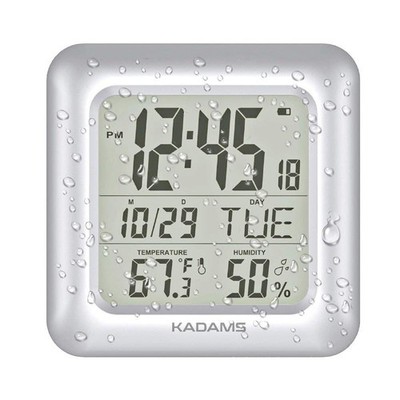 KADAMS Bathroom Clock 9.5'' Kitchen Wall Clock with Large LCD Screen   Show