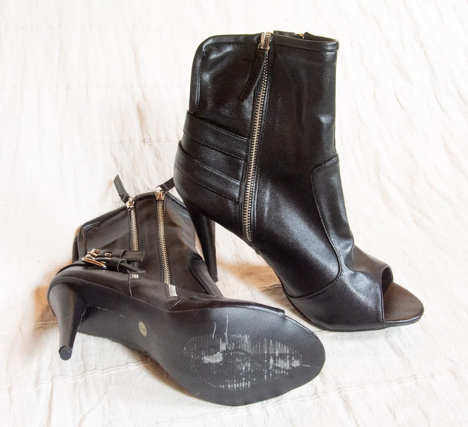 Neue schwarze Peeptoe Booties Größe 43 - Bild 3 von 3