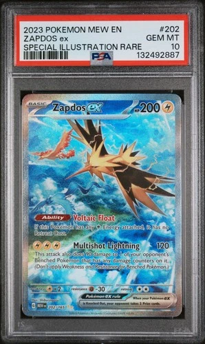 2023 Pokemon SV 151 Zapdos ex Special Illustration Rare #202/165 PSA 10 GEM MINT
