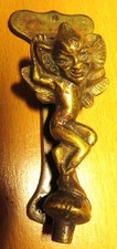 HEURTOIR de PORTE ancien ELFE ailé PORTE-BONHEUR LUTIN  MALICIEUX BRONZE/LAITON