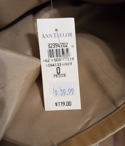 Ann Taylor Pencil Skirt 0P Petite Gold Embroidered Floral Lined Zip Up Silk - Picture 6 of 11