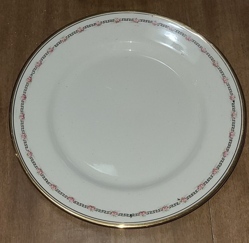 Johnson Brothers Salad Plates 6 White Porcelain Floral Gold Rim England 8 inch - Picture 3 of 7