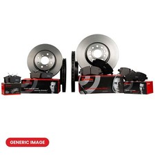 Front + Rear Brake Discs Internally Vented Coated + Pads Fits Audi VW BREMBO