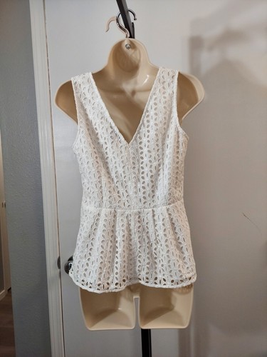Ann Taylor Beautiful Adorable Lined White Eyelet Skirted Top, NEW, Size 0 - Picture 6 of 18