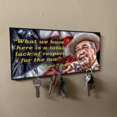 buford t justice fish hooked Smokey & the Bandit Sheriff Buford T Justice Wooden Key Hanger Dog Leash  Holder