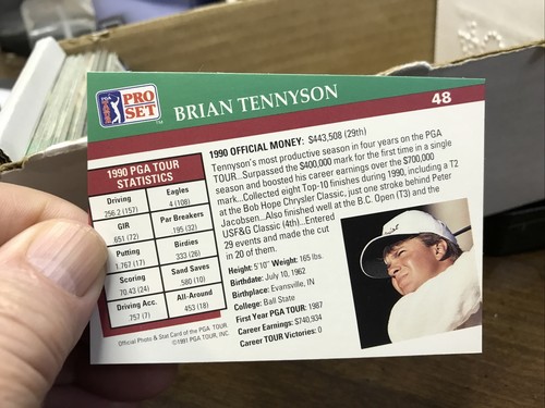 1991 Pro Set  PGA Tour Golf # 48 BRIAN TENNYSON - Picture 2 of 2