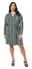 Torrid Mini Rayon Women’s Slub Wrap Front Dress Stripe Green Size3 (3x) 22-24