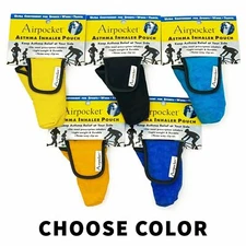 Airpocket ASTHMA INHALER POUCH, 3-Way Clip-On to Bag Belt Travel Case Carrier