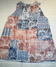 Womens Luukse Twee Tank Top XL Extra Large Oversized Loose Flow Polyester Pastel