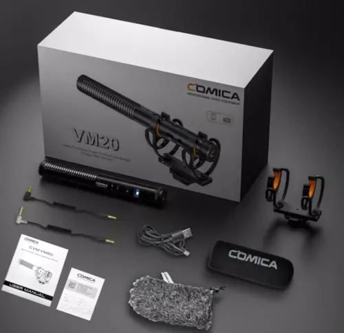 CoMica CVM-VM20 Cardioid Condenser Shotgun Microphone for Smartphone/DSLR Camera